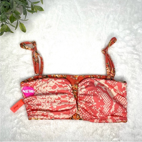 Maaji Ditsy Garden Flicker Splendour Bikini Top Reversible Strapless Bandeau M - Picture 8 of 13